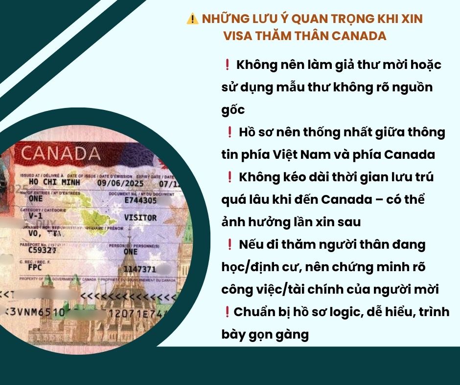 Visa Canada tham than luu y